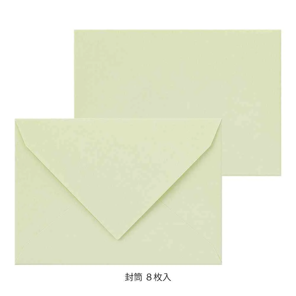 ミドリ レターセット931 花色和紙 緑A 便箋／16枚入、封筒／8枚入 - Image 9