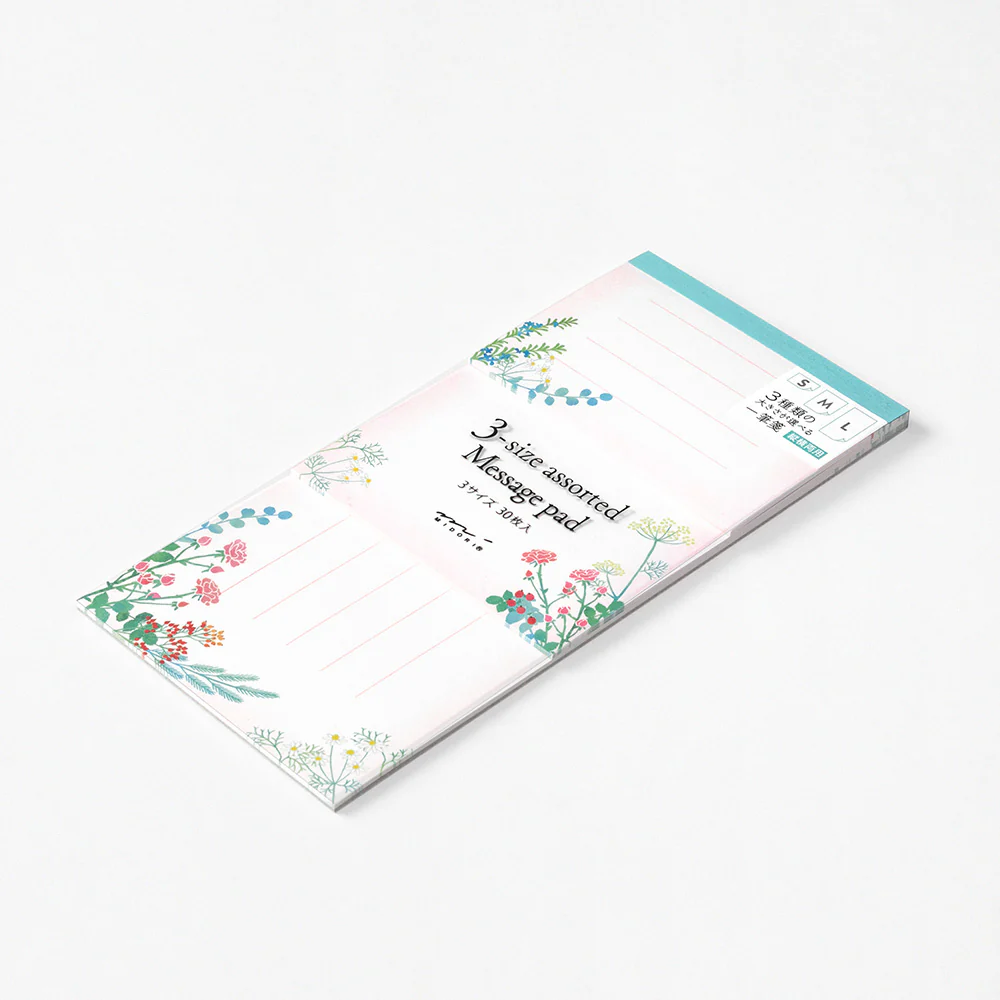ミドリ 一筆箋 3サイズ 花束柄 1冊 - Image 2