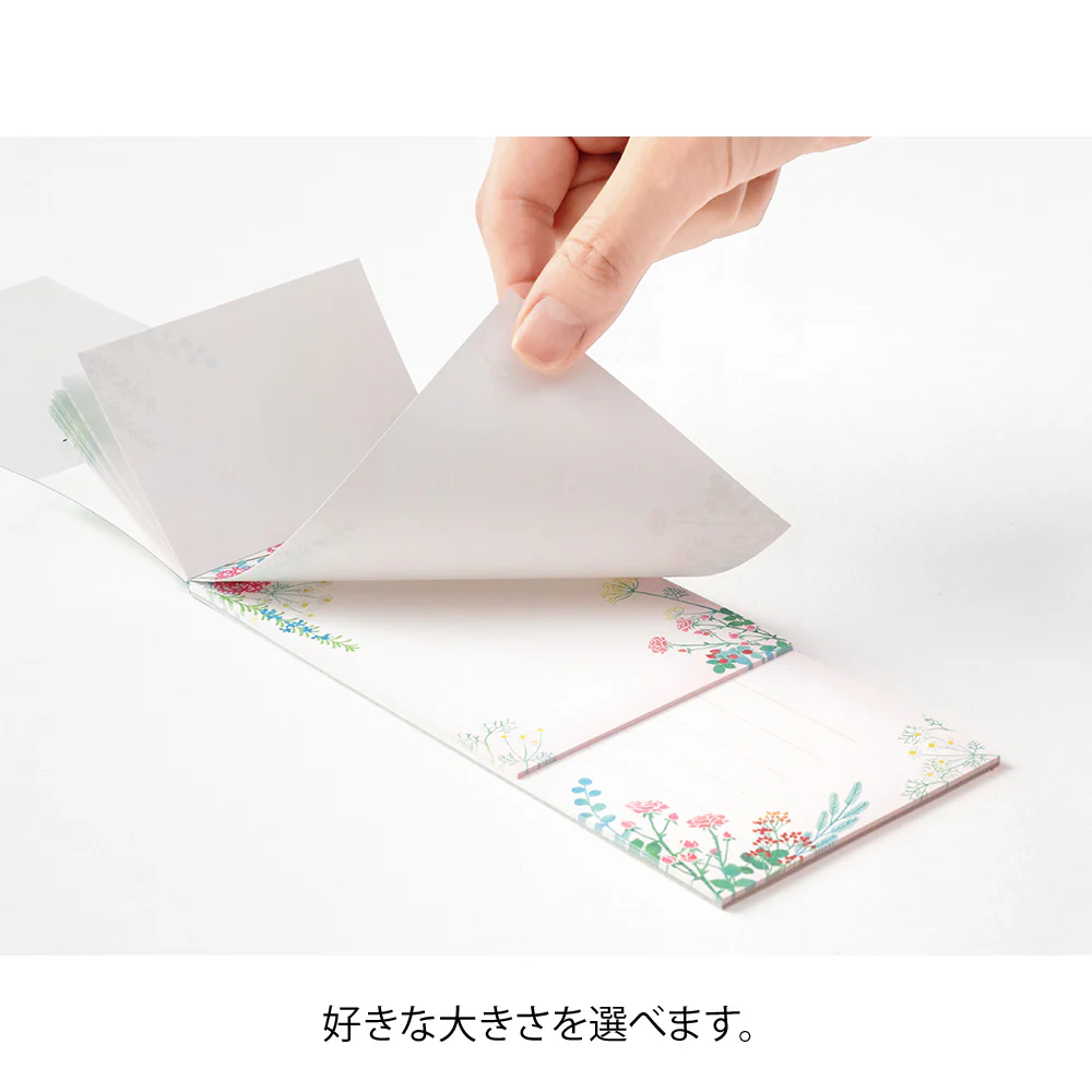 ミドリ 一筆箋 3サイズ 花束柄 1冊 - Image 4