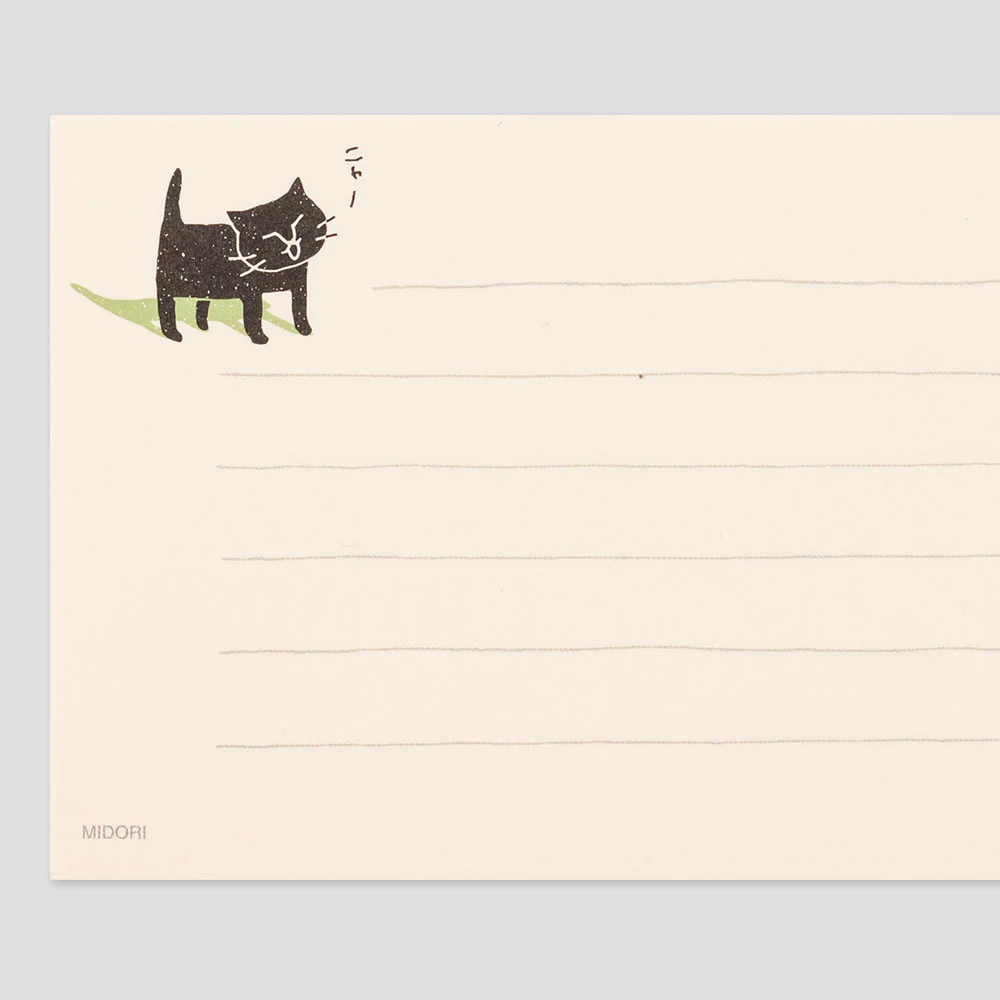 ミドリ 一筆箋 きらく ねこ柄 1冊 - Image 4