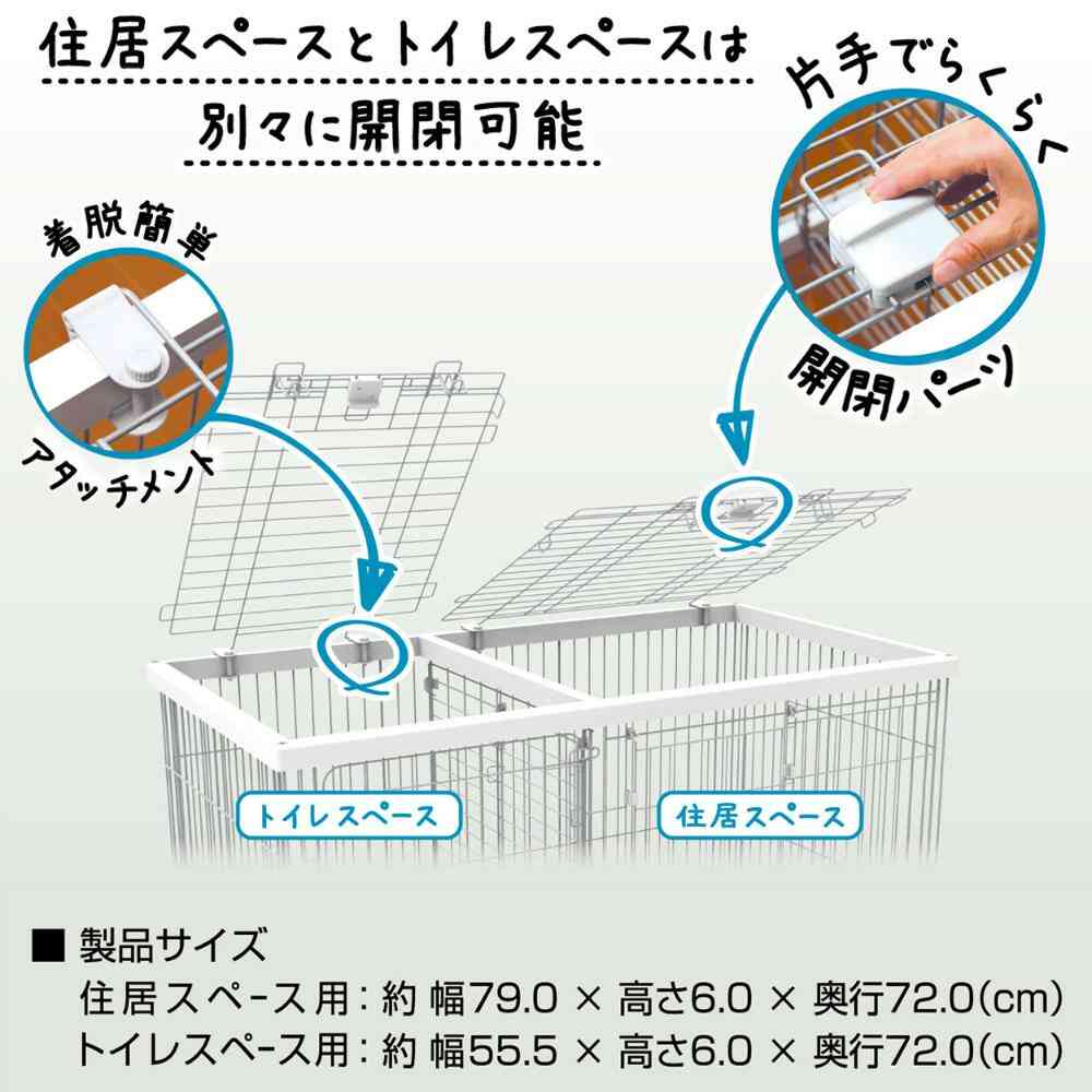 トイレのしつけが出来る ドッグルームサークル ワイド専用屋根面 【直送品】 返品・キャンセル・他商品と同時購入は不可 - Image 4