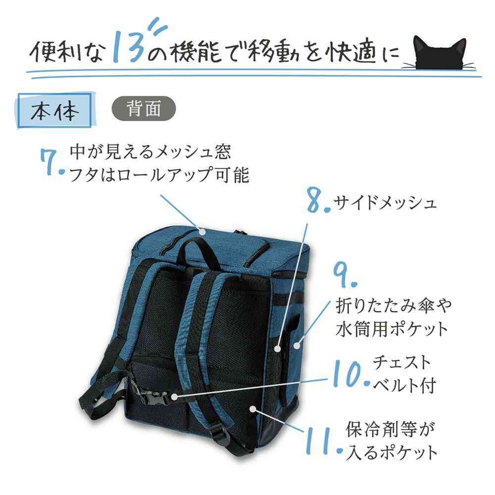Liscio CAT リュックキャリー ネイビー 【直送品】 返品・キャンセル・他商品と同時購入は不可 - Image 10