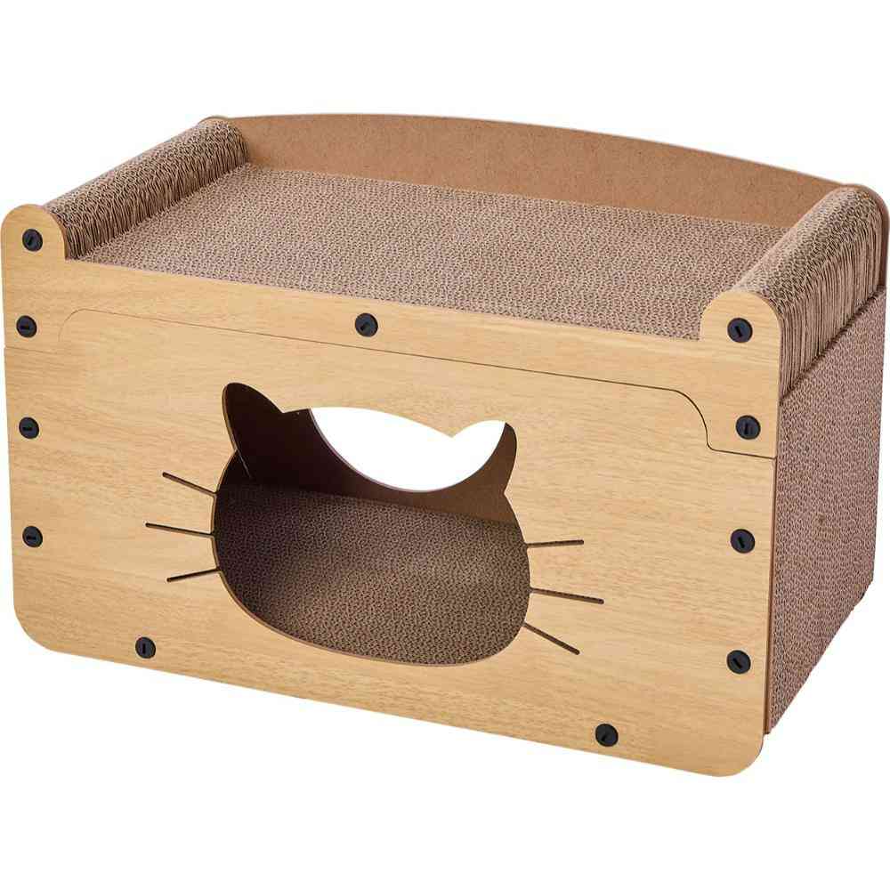 猫用おもちゃ くつろげる ねこまどつめみがきハウス 【直送品】 返品・キャンセル・他商品と同時購入は不可