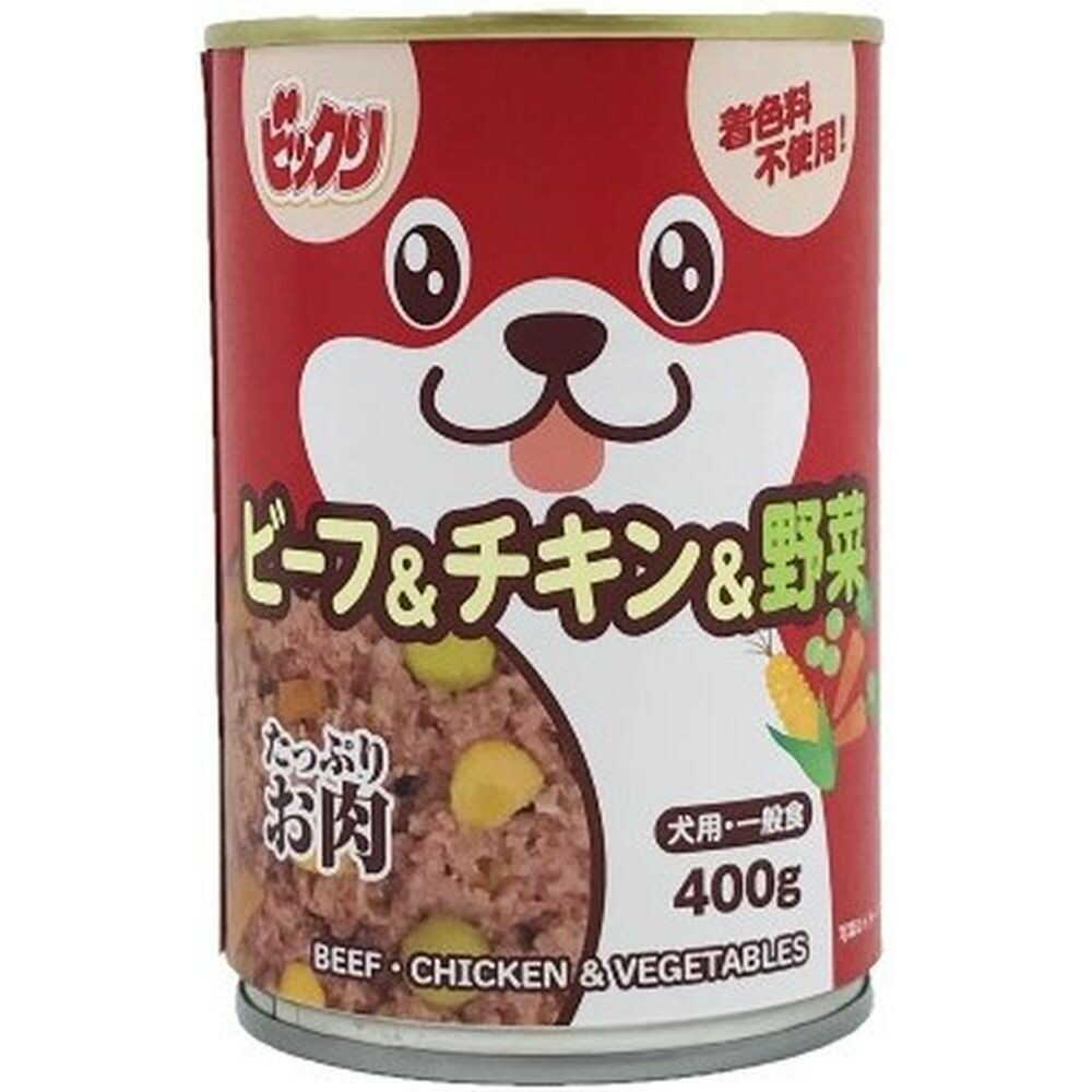 ペットライブラリー ビックリ 犬缶ビーフ＆チキン＆野菜 400g - Image 3