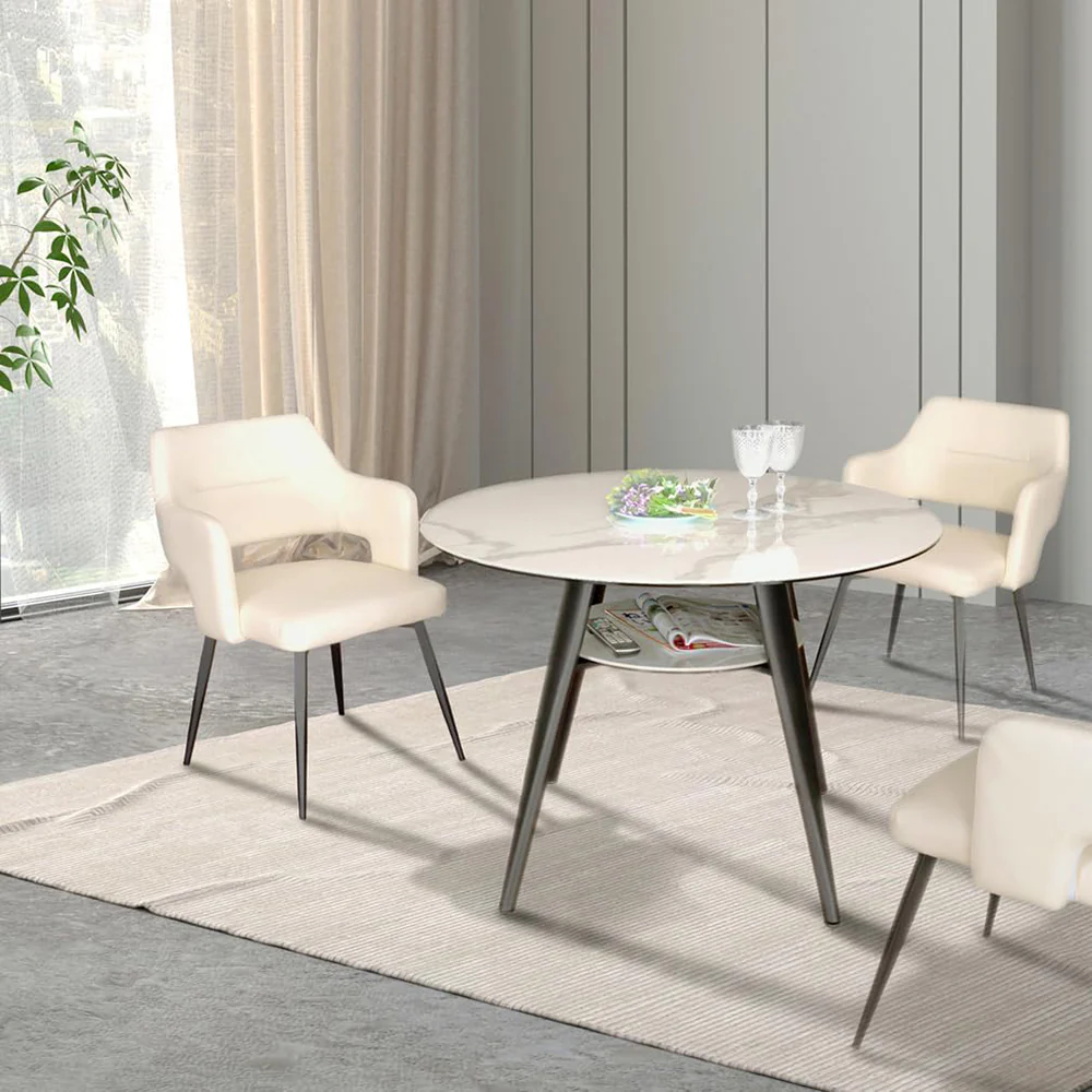 ダイニングチェア Olbia 固定式 ホワイト 2脚セット 【直送品】 返品・キャンセル・他商品と同時購入は不可 - Image 2