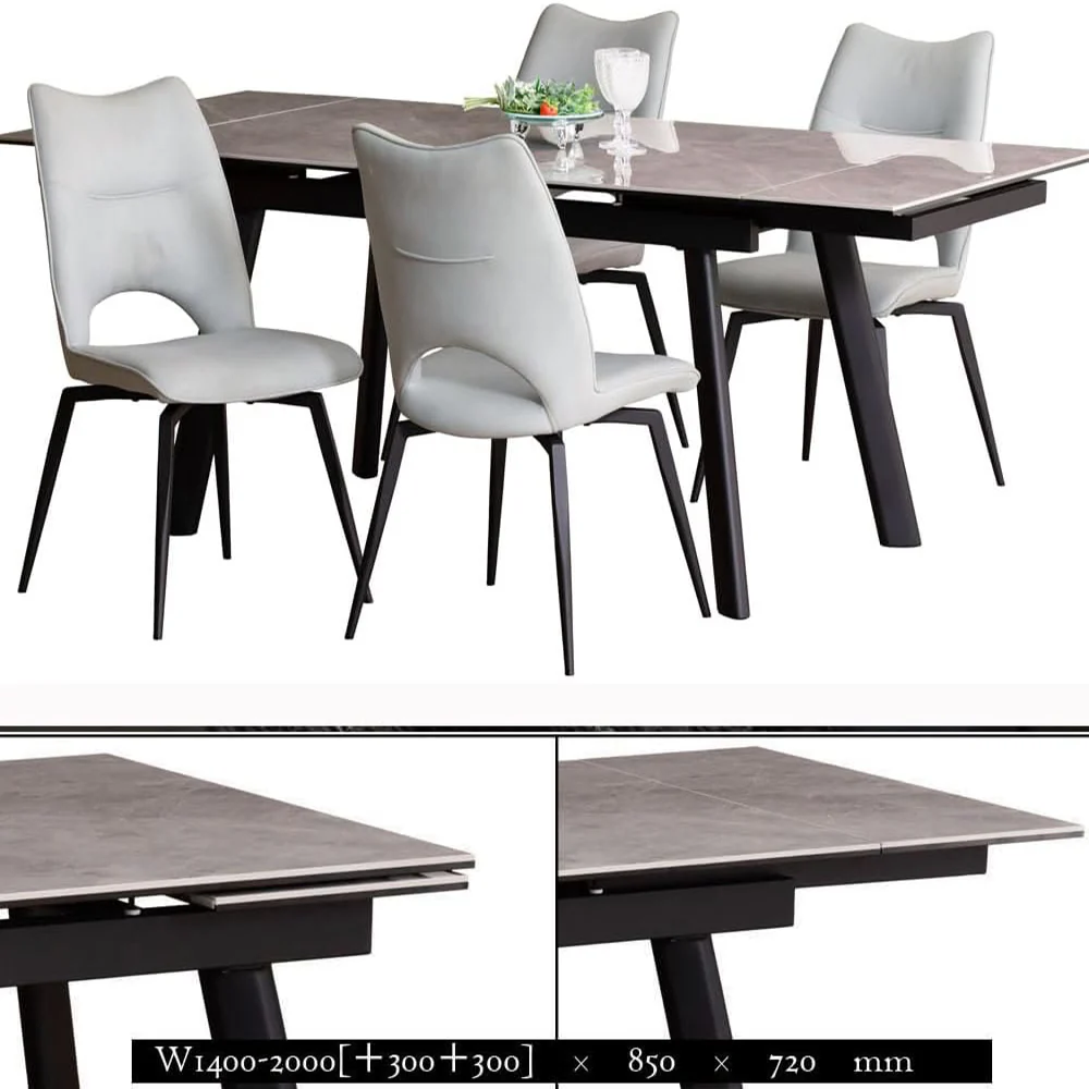 ダイニングテーブル 伸長 Grasty コーラルグレー 【直送品】 返品・キャンセル・他商品と同時購入は不可 - Image 7