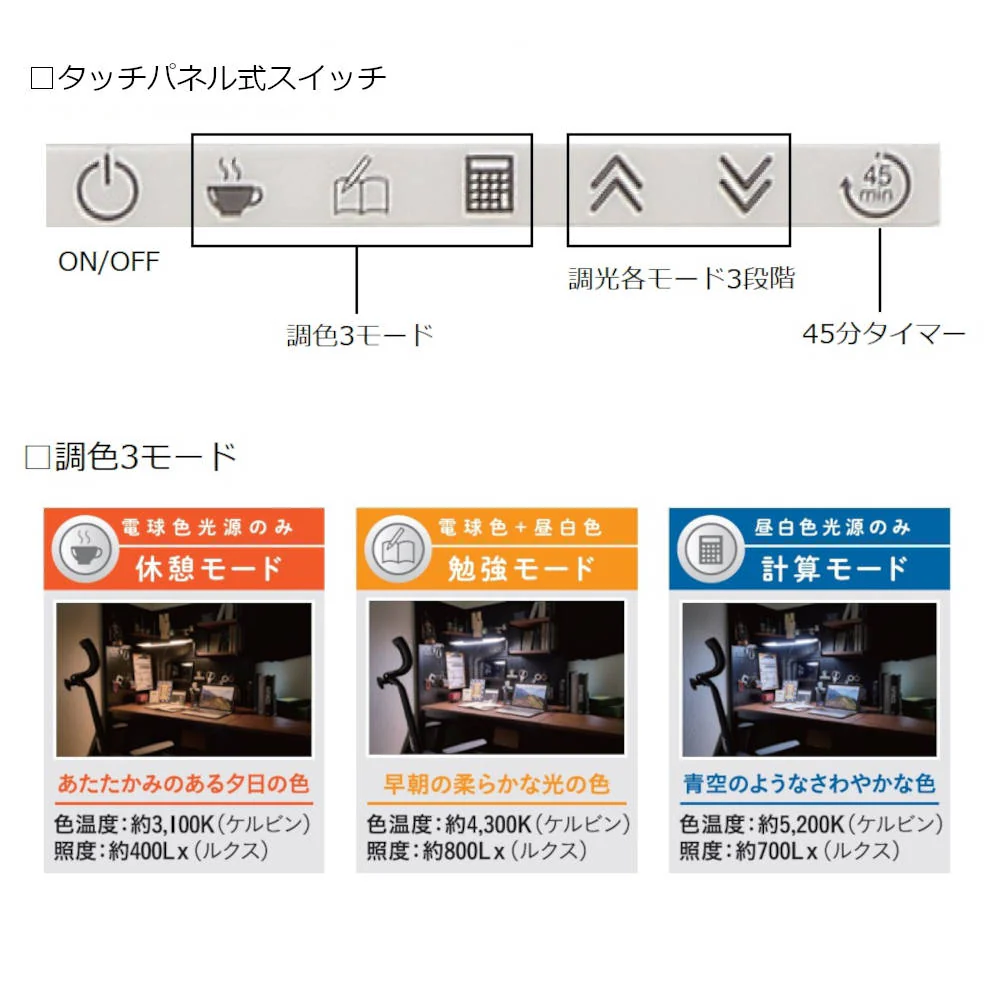学習机 LEDデスクライト 自然光 目に優しい ECL-112 【直送品】 返品・キャンセル・他商品と同時購入は不可 - Image 4