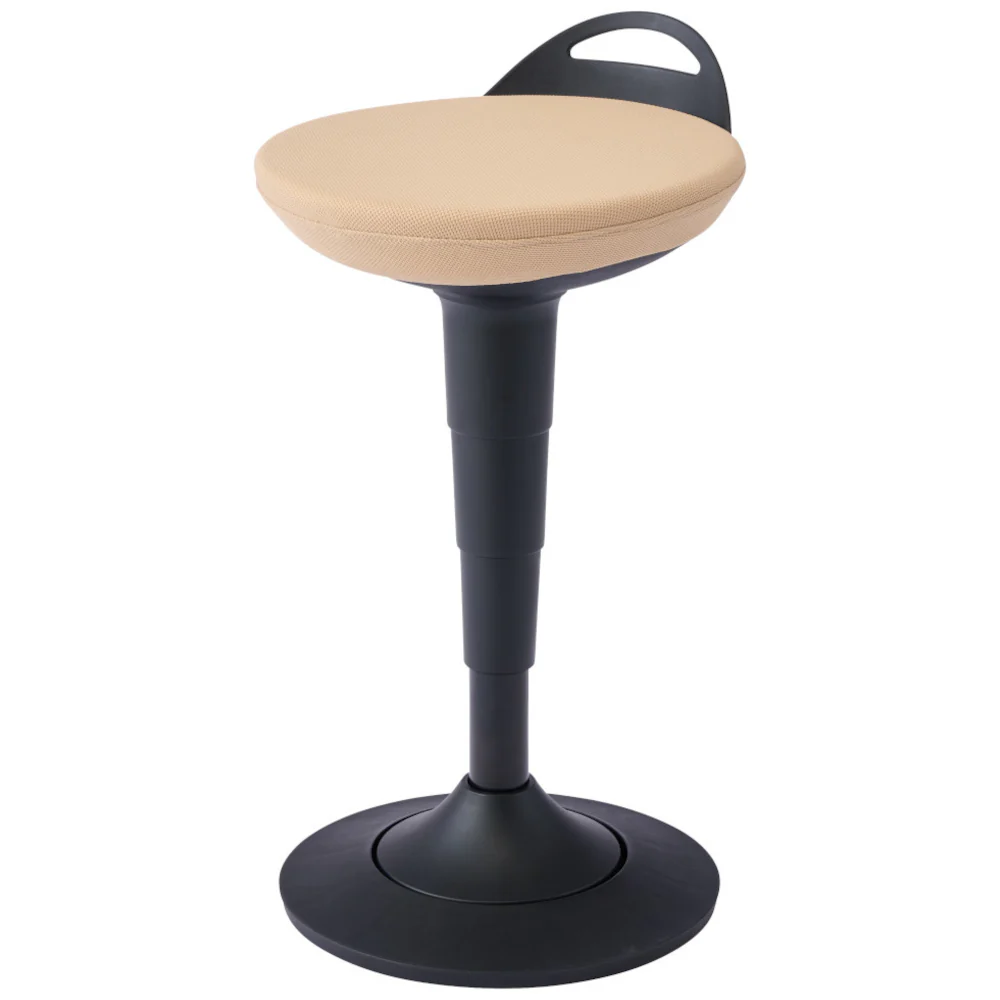 スツール ベージュ ファブリック 座面スイング 座面昇降 【直送品】 返品・キャンセル・他商品と同時購入は不可