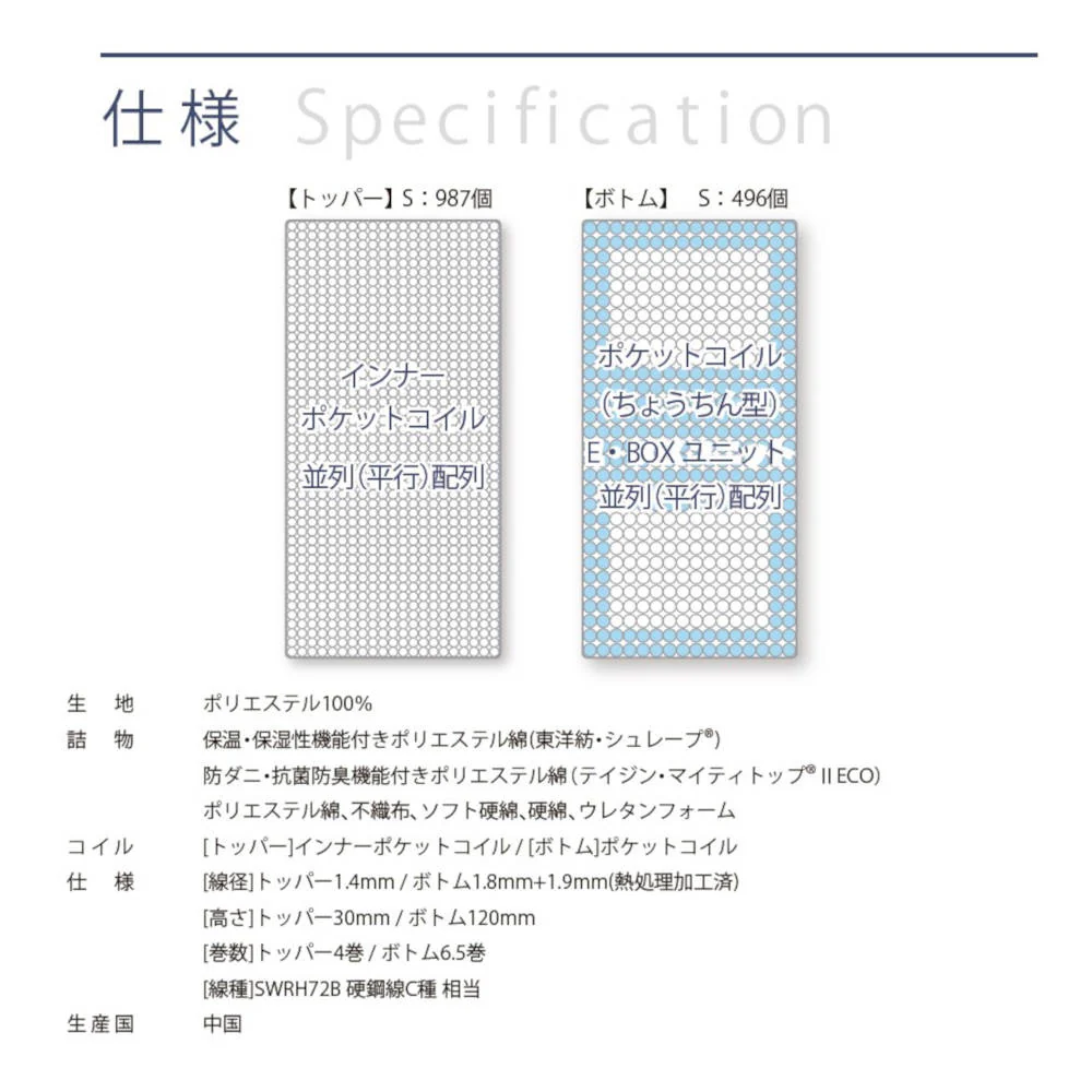 Unixs KAS-453 シングルマットレス(圧縮) 【直送品】 返品・キャンセル・他商品と同時購入は不可 - Image 3