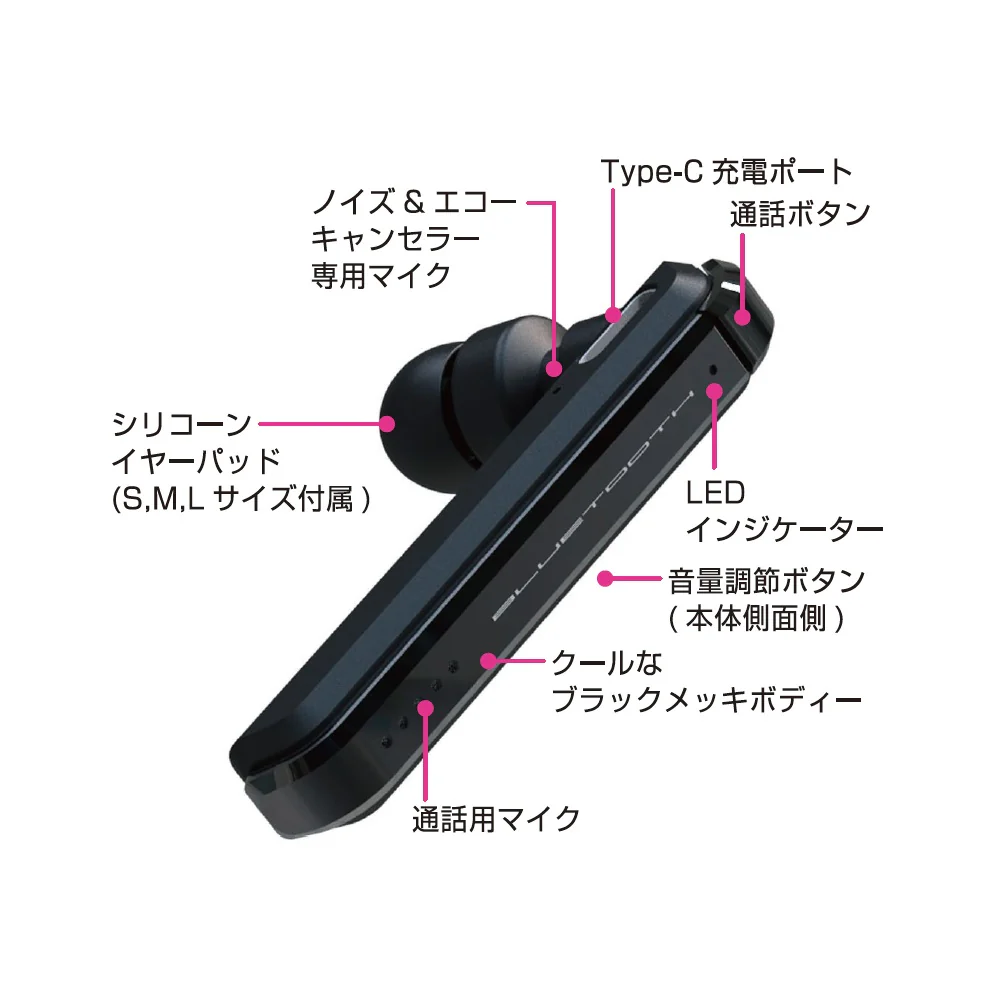 カシムラ Bluetoothイヤホン ダブルマイク BL119 - Image 5