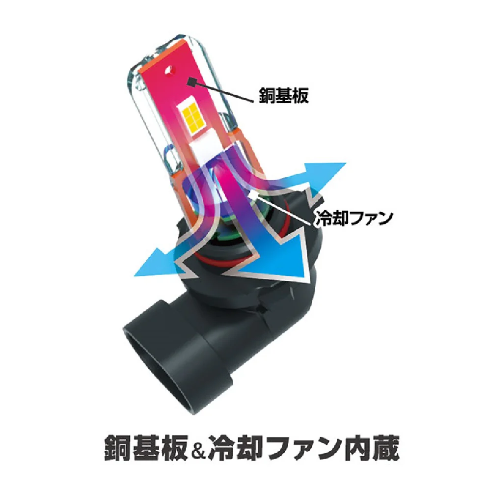 カシムラ LEDヘッド・フォグバルブ2 HB3 HB4 6500K NB114 2個入り - Image 3