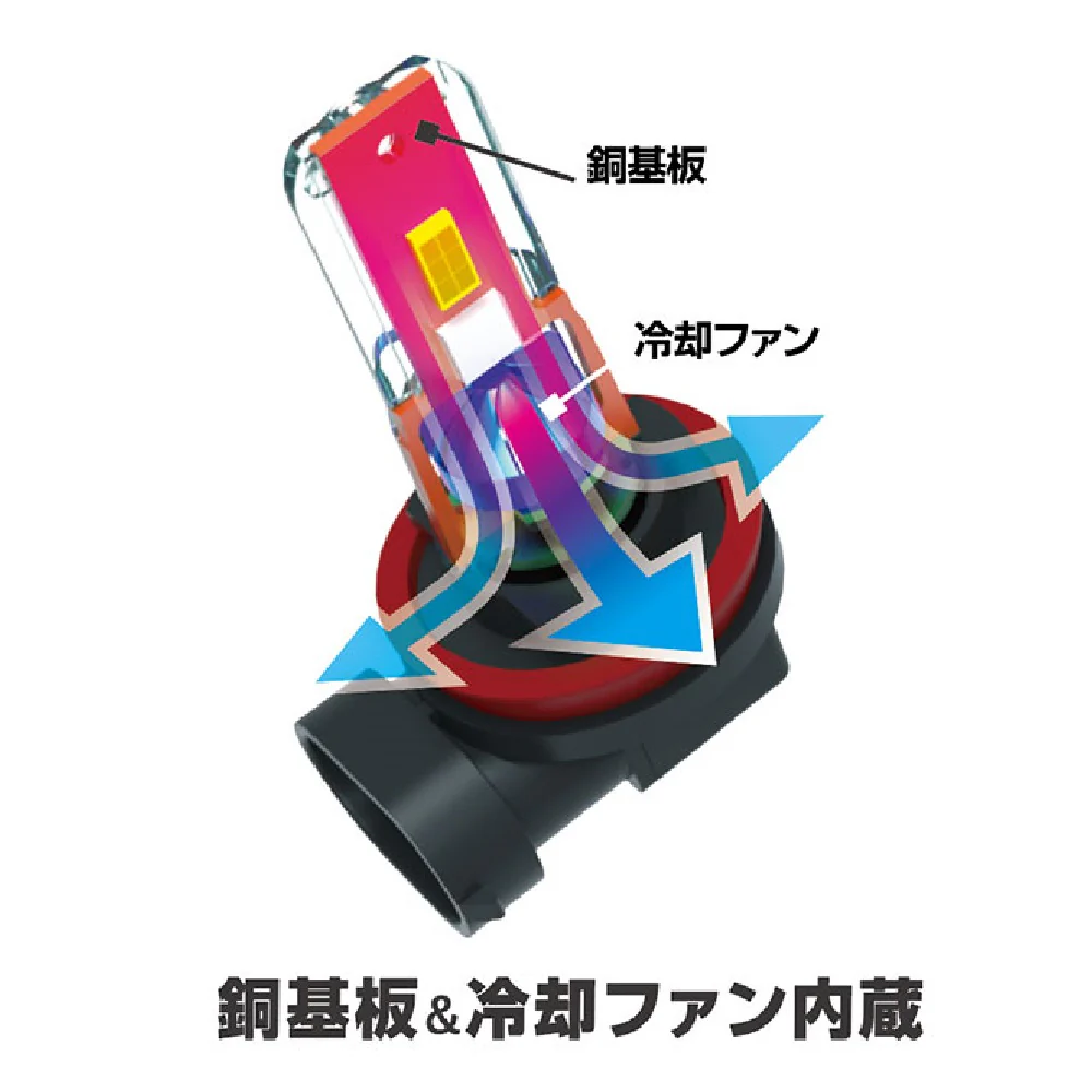 カシムラ LEDフォグバルブ2 H8 11 16 イエロー NB116 2個入り - Image 6