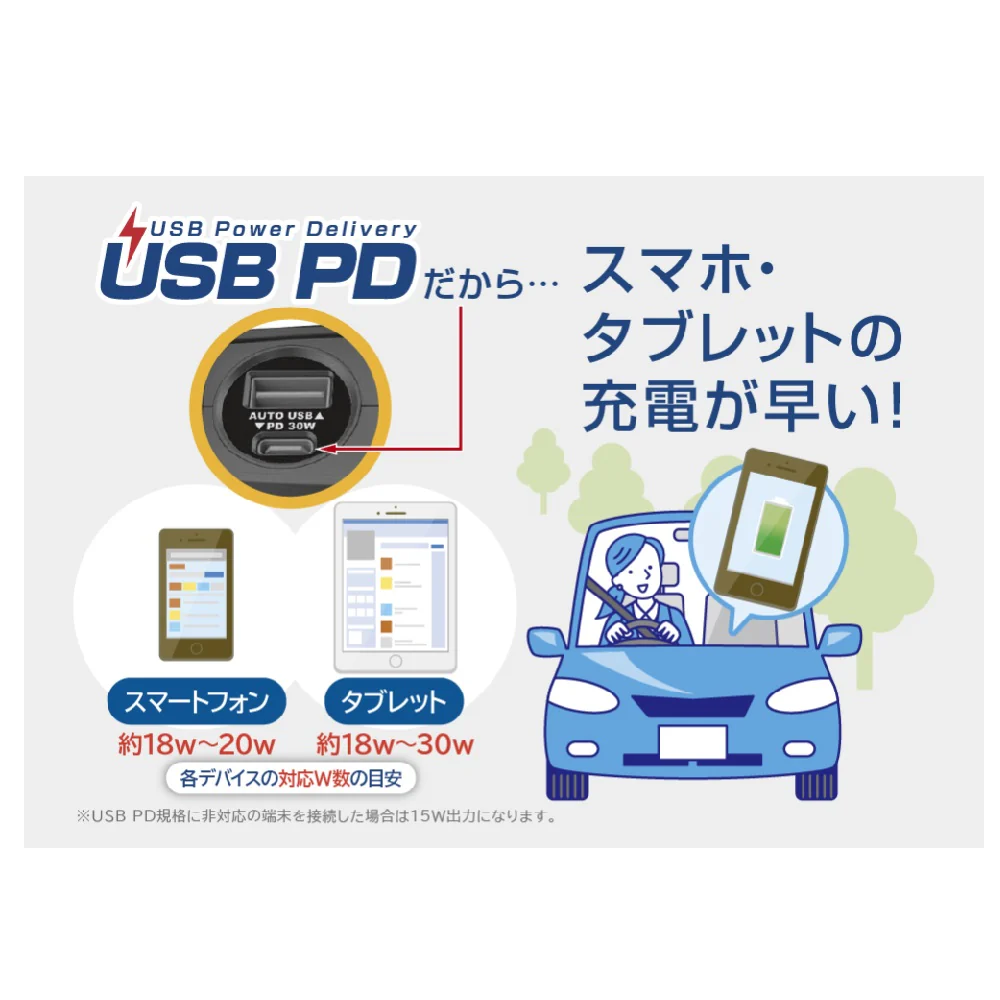 カシムラ 2連セパレートソケットPD30W／リバーシブルUSB自動判定 KX247 - Image 21
