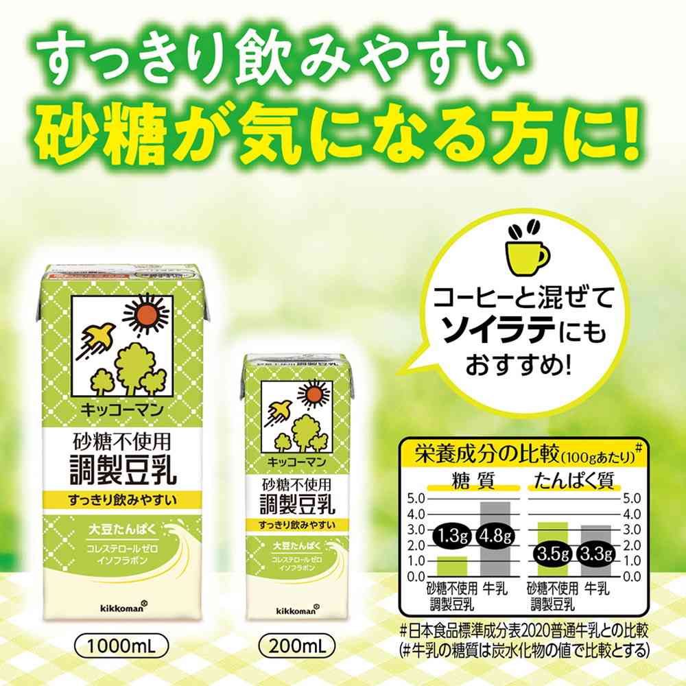 ◆キッコーマン 砂糖不使用 調製豆乳 200ml - Image 3