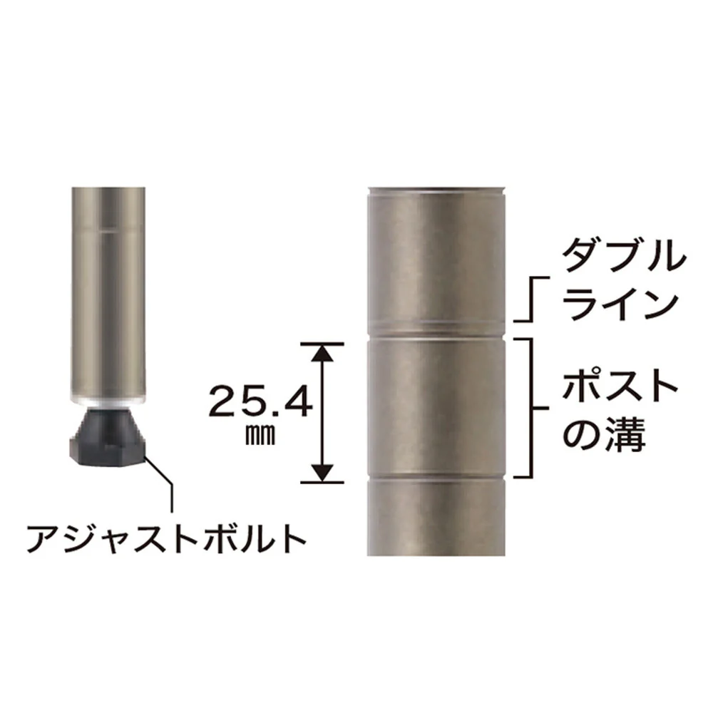エレクター ベーシックシリーズ ヴィンテージエディション ポール H650mm シルバー B26PVS2 - Image 8