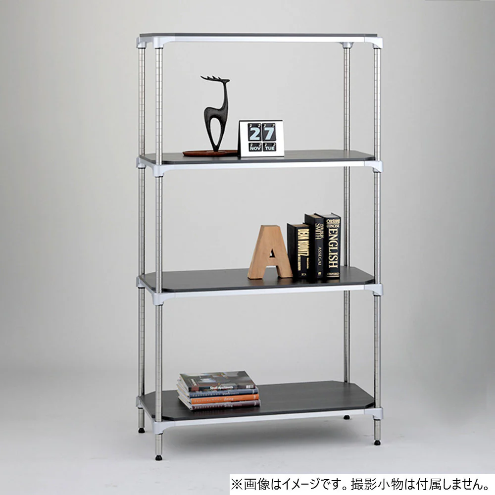エレクター ベーシックシリーズウッドシェルフ W600xD450mm ブラックウッド シルバーフレーム 棚用 B1824MBS1 - Image 4
