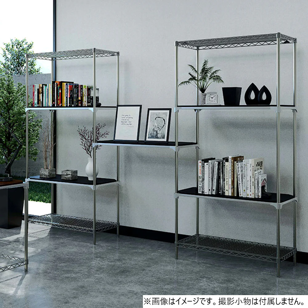 エレクター ベーシックシリーズウッドシェルフ W600xD450mm ブラックウッド シルバーフレーム 棚用 B1824MBS1 - Image 5