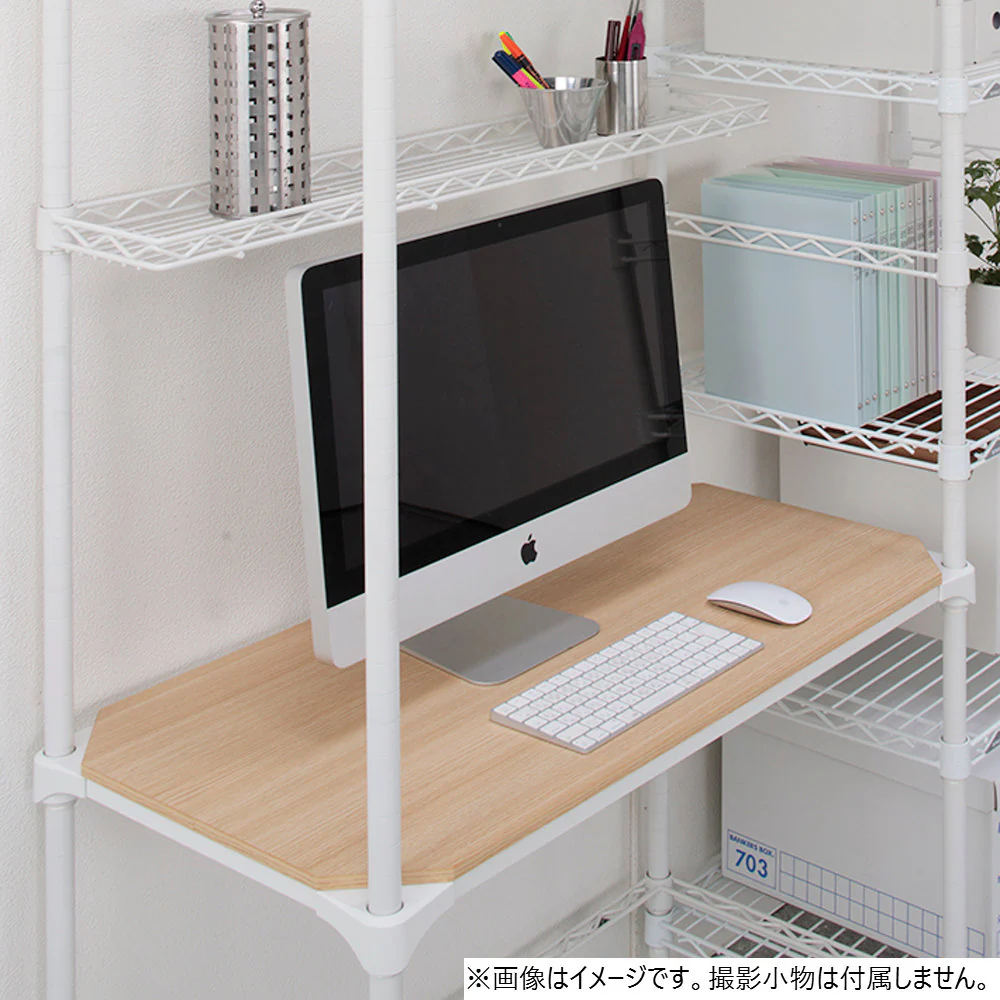 エレクター ベーシックシリーズウッドシェルフ W600xD450mm ナチュラルウッド ホワイトフレーム 棚用 B1824MNW1 - Image 5