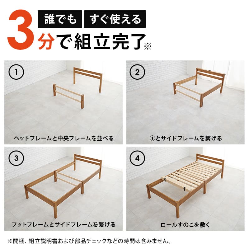 組立簡単 シングルベッド MB-5155SNA 【直送品】 返品・キャンセル・他商品と同時購入は不可 - Image 3