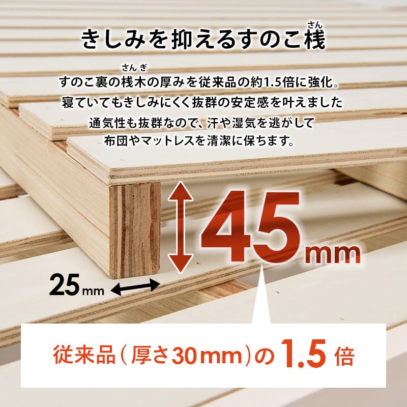 組立簡単 シングルベッド MB-5096S-NA 【直送品】 返品・キャンセル・他商品と同時購入は不可 - Image 7