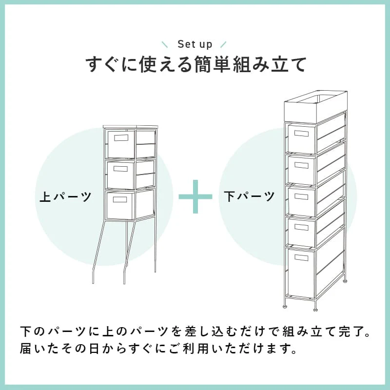 ランドリーチェスト 幅15cm RAN-2459GY 【直送品】 返品・キャンセル・他商品と同時購入は不可 - Image 10