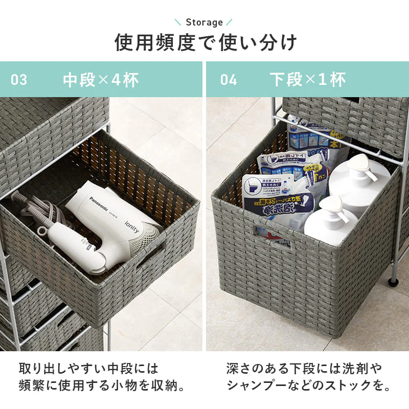 ランドリーチェスト 幅25cm RAN-2461GY 【直送品】 返品・キャンセル・他商品と同時購入は不可 - Image 6