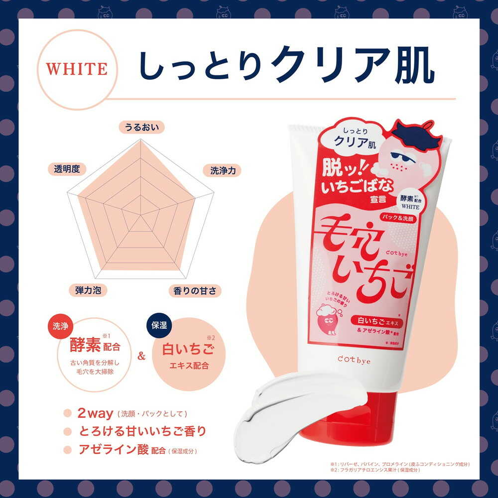 コスメテックスローランド dotbye 毛穴いちご洗顔 ホワイト 120g - Image 6
