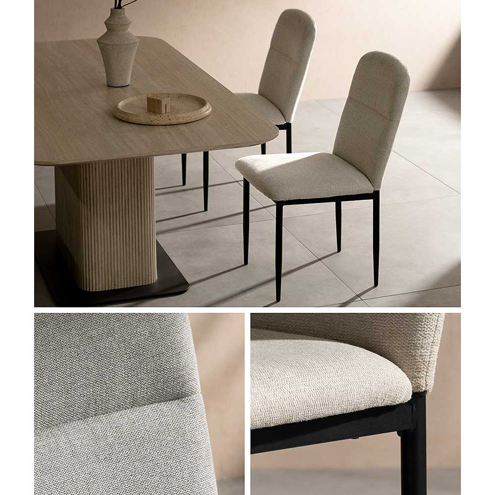 ダイニングチェア パノーラ4脚入 CH-N5787-4 ベージュ 組立必要 【直送品】 返品・キャンセル・他商品と同時購入は不可 - Image 3