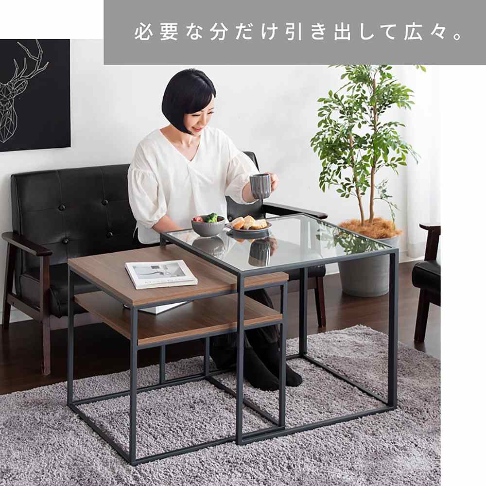 ネストセンターテーブル ポルカ NCT-M600 ブラウン 組立必要【直送品】 返品・キャンセル・他商品と同時購入は不可 - Image 4