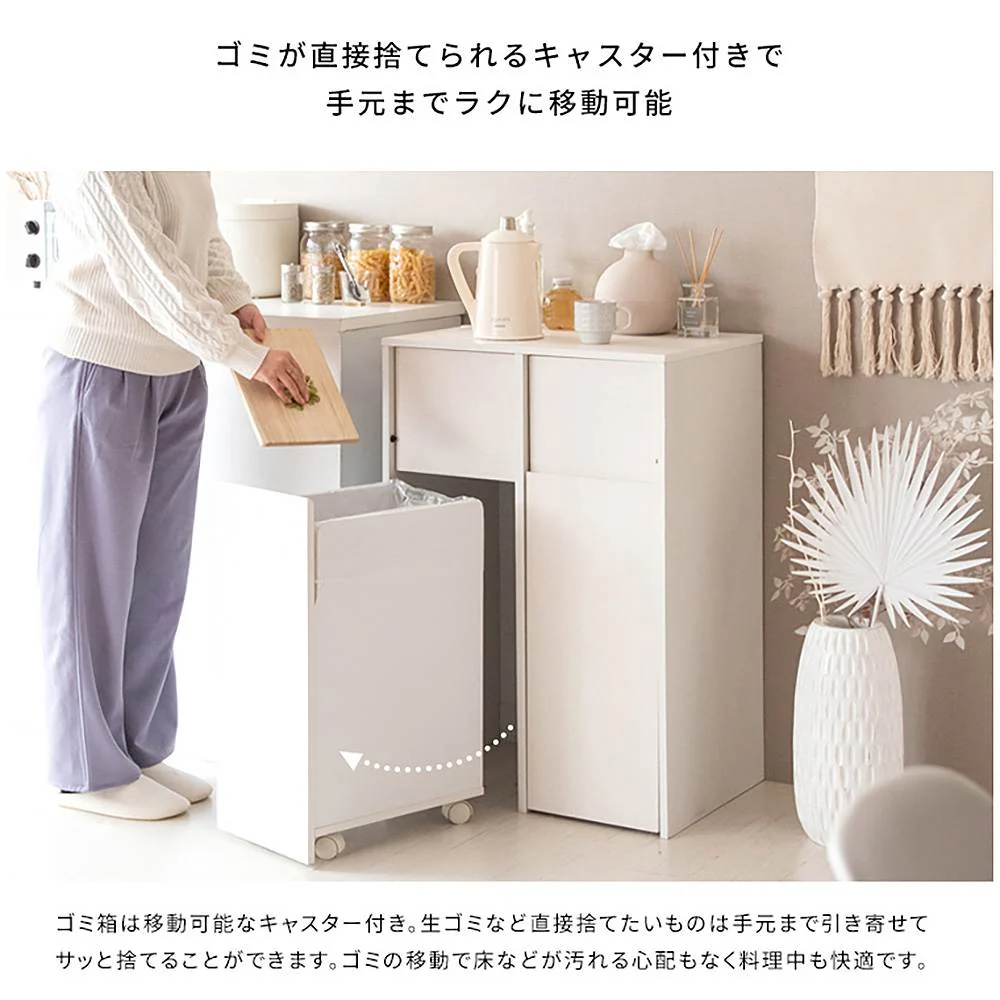 分別キャスターダストボックス DB-F2100 BRBK 組立必要【直送品】 返品・キャンセル・他商品と同時購入は不可 - Image 3