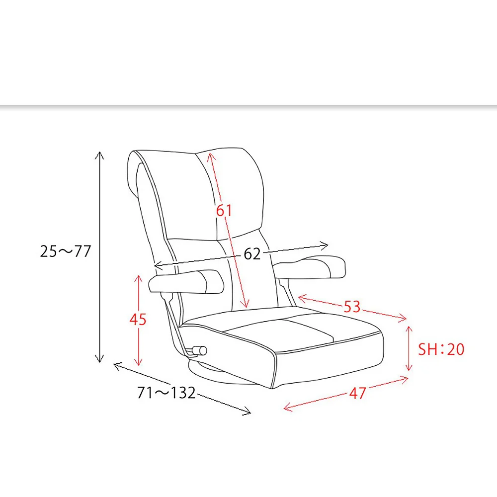 スーパーソフトレザー座椅子 響（ひびき）YS-C1367HR BR【直送品】 返品・キャンセル・他商品と同時購入は不可 - Image 6