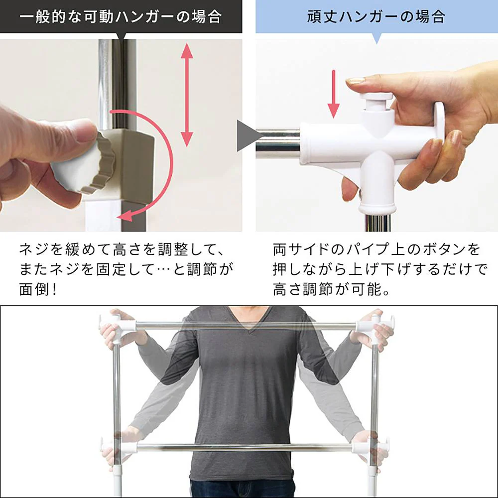 頑丈ハンガーW90 HSG-431M WH 組立必要【直送品】 返品・キャンセル・他商品と同時購入は不可 - Image 7