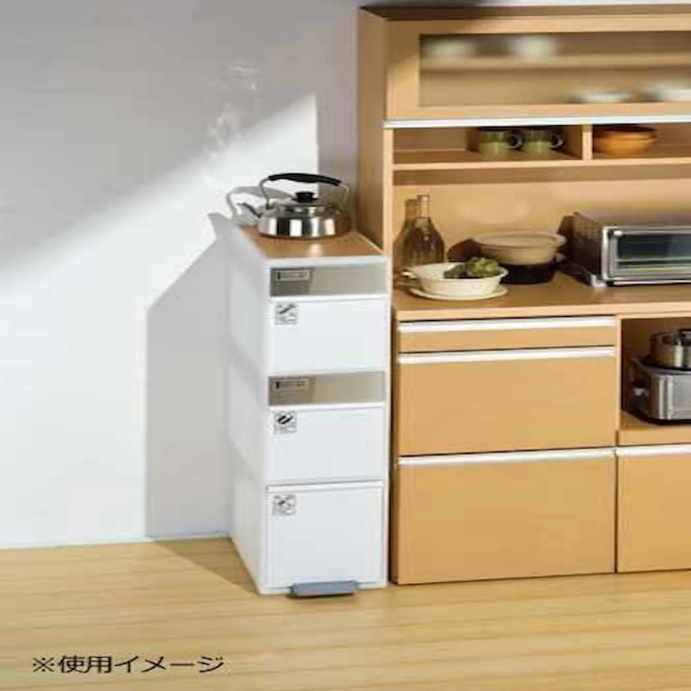 分別スイングステーションウッドトップ3段 ホワイト 【直送品】 返品・キャンセル・他商品と同時購入は不可 - Image 4