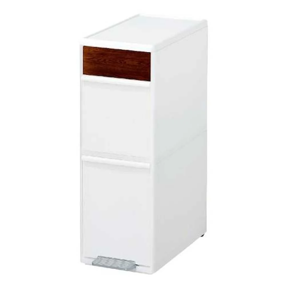 分別スイングステーション2段 (木目調パネル) ホワイト 【直送品】 返品・キャンセル・他商品と同時購入は不可