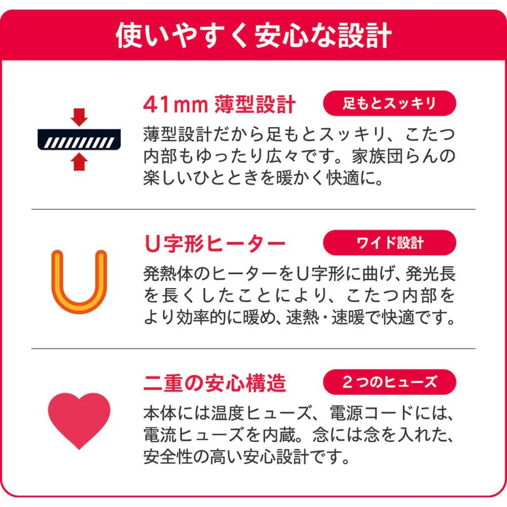こたつ用取替ヒーター Q500T MSU-501HT(K)【直送品】 返品・キャンセル・他商品と同時購入は不可 - Image 8