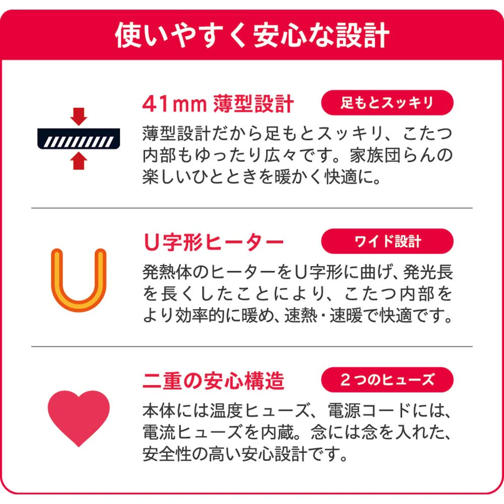 赤外線コタツ用ヒーター メトロレトロ MHU-501EC(K）【直送品】 返品・キャンセル・他商品と同時購入は不可 - Image 11