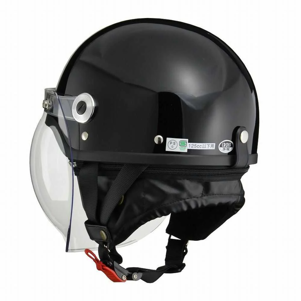リード工業 CROSS バブルシールド付ハーフヘルメット ブラック CR760 BK 1個 - Image 3