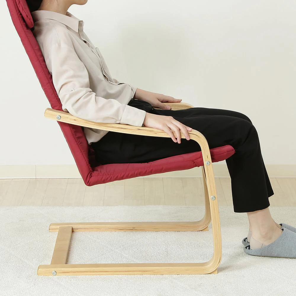 リラックスチェアー スリム ワインレッド 84293 【直送品】 返品・キャンセル・他商品と同時購入は不可 - Image 3