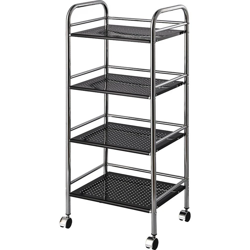 マルチワゴン4段 BK/CR 93398 【直送品】 返品・キャンセル・他商品と同時購入は不可