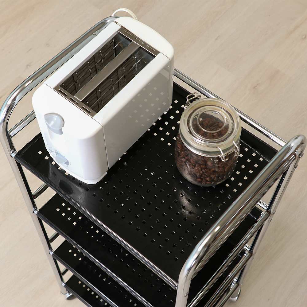 マルチワゴン4段 BK/CR 93398 【直送品】 返品・キャンセル・他商品と同時購入は不可 - Image 5