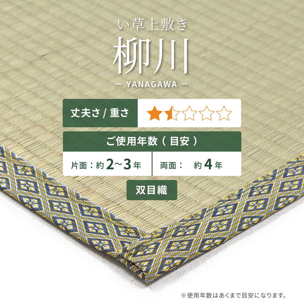 い草カーペット 柳川（やながわ） 江戸間3畳 - 【直送品】 返品・キャンセル・他商品と同時購入は不可 - Image 3
