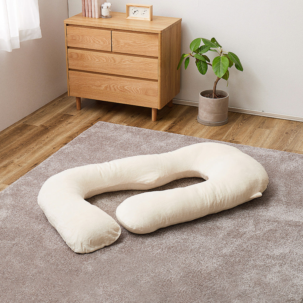 メレンゲタッチの抱き枕 G型 140×70cm アイボリー 【直送品】 返品・キャンセル・他商品と同時購入は不可