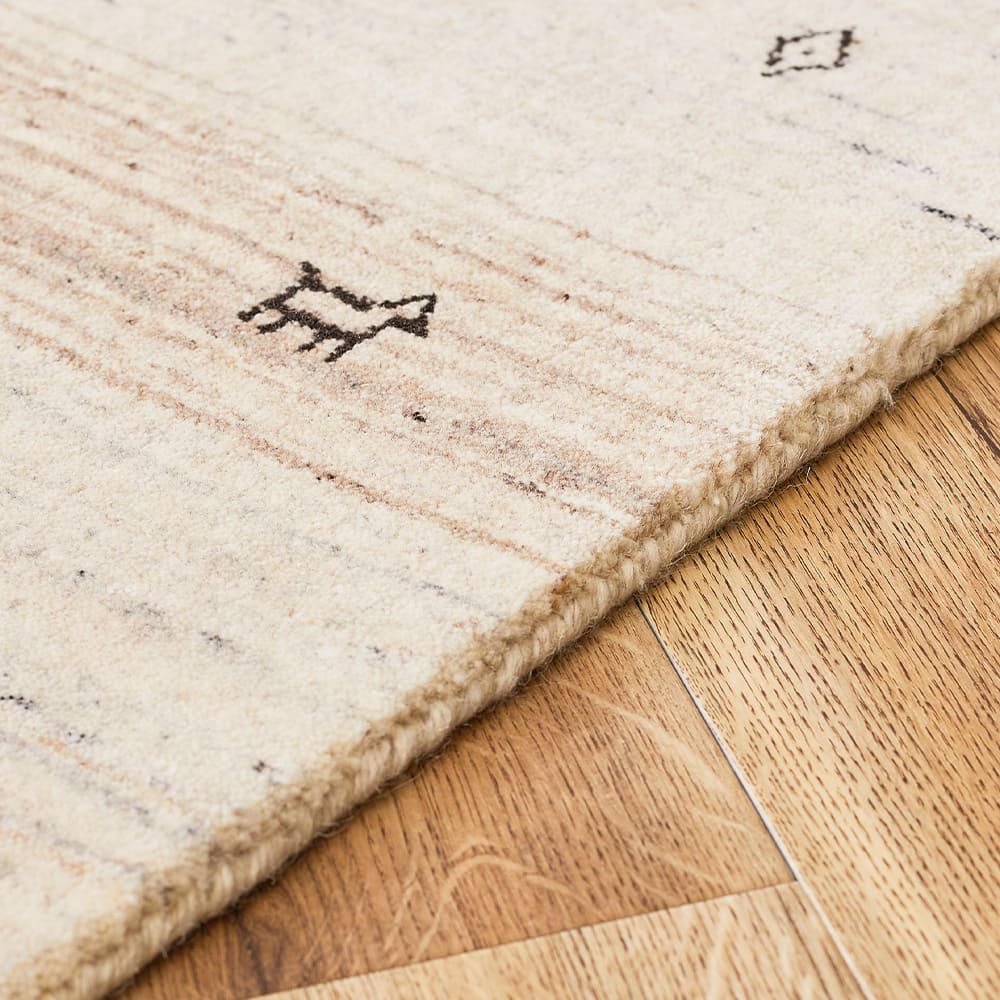 ギャッベマット LORRI BUFF 無染色 BE 60×90cm 【直送品】 返品・キャンセル・他商品と同時購入は不可 - Image 2