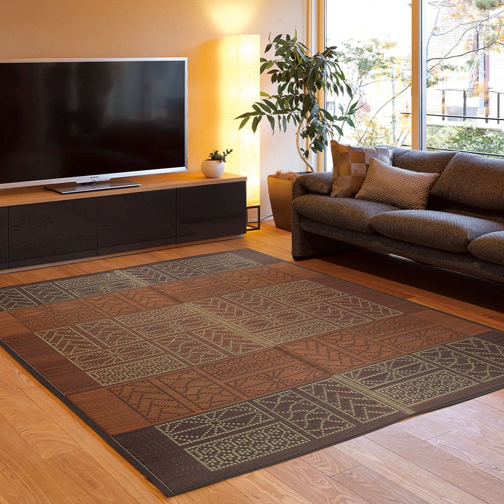 い草ラグ 伊勢 ブラウン 176×220 【直送品】 返品・キャンセル・他商品と同時購入は不可