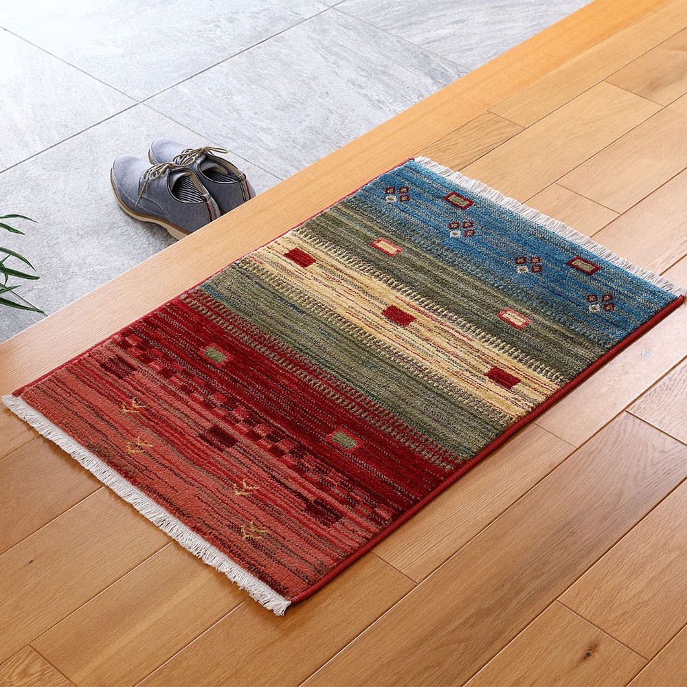 トルコ製 ウィルトン織の玄関マット RAKKAS 70×125cm 【直送品】 返品・キャンセル・他商品と同時購入は不可
