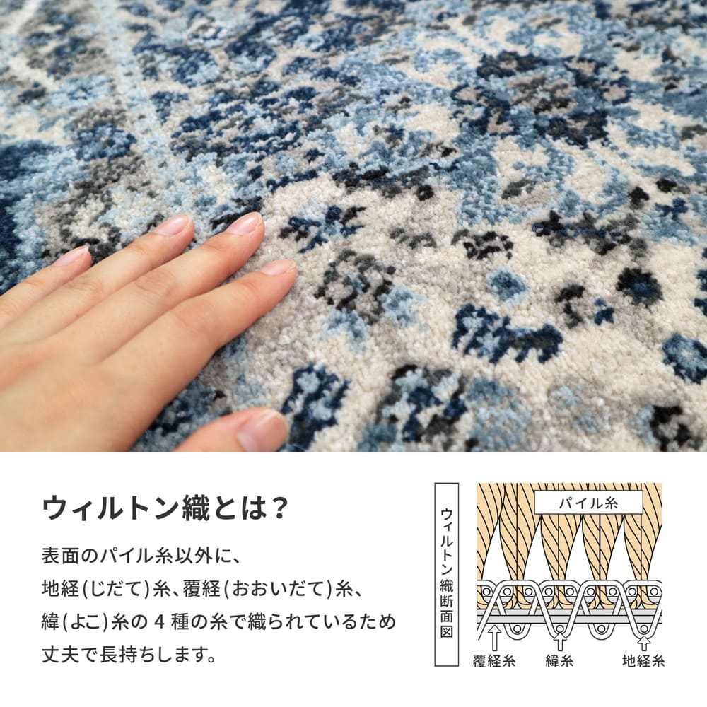 トルコ製 ウィルトン織の玄関マット RAKKAS 70×125cm 【直送品】 返品・キャンセル・他商品と同時購入は不可 - Image 5