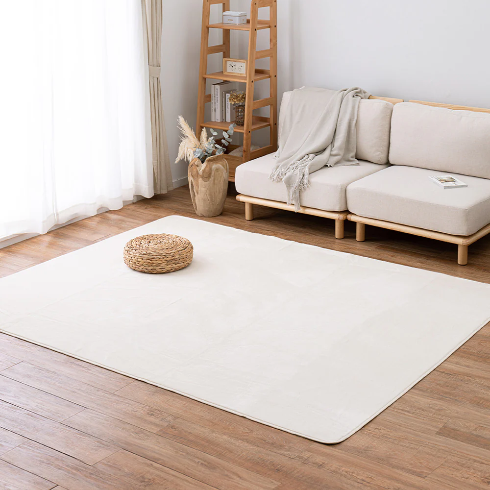 メレンゲタッチの洗えるコンパクトラグ アイボリー185x240 【直送品】 返品・キャンセル・他商品と同時購入は不可