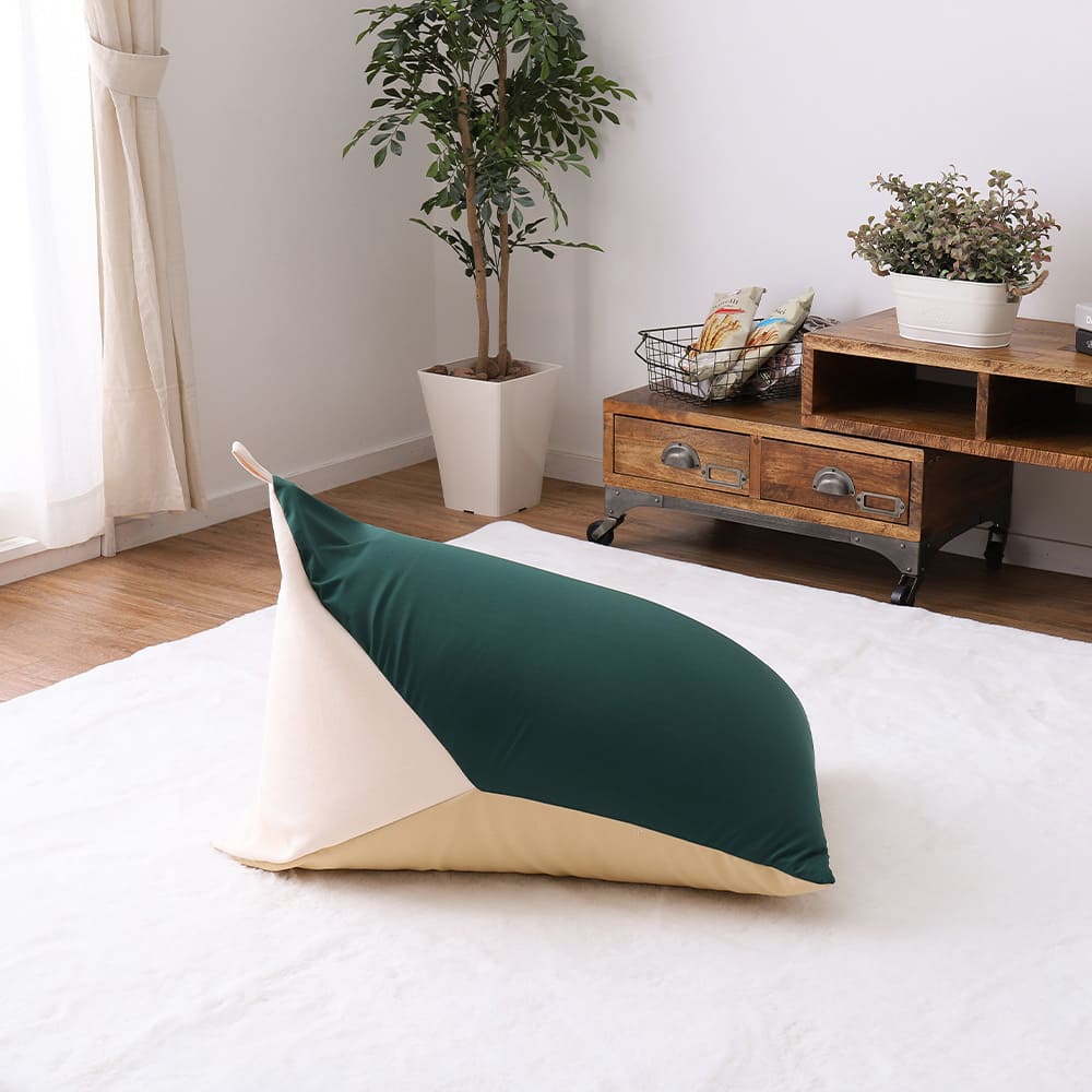 カラーが選べるリラックスビーズクッション グリーン/ベージュ 【直送品】 返品・キャンセル・他商品と同時購入は不可