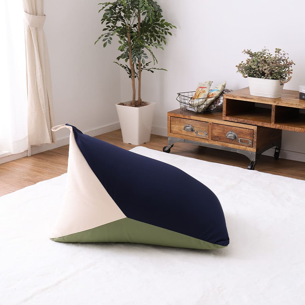 カラーが選べるリラックスビーズクッション ネイビー/グリーン 【直送品】 返品・キャンセル・他商品と同時購入は不可