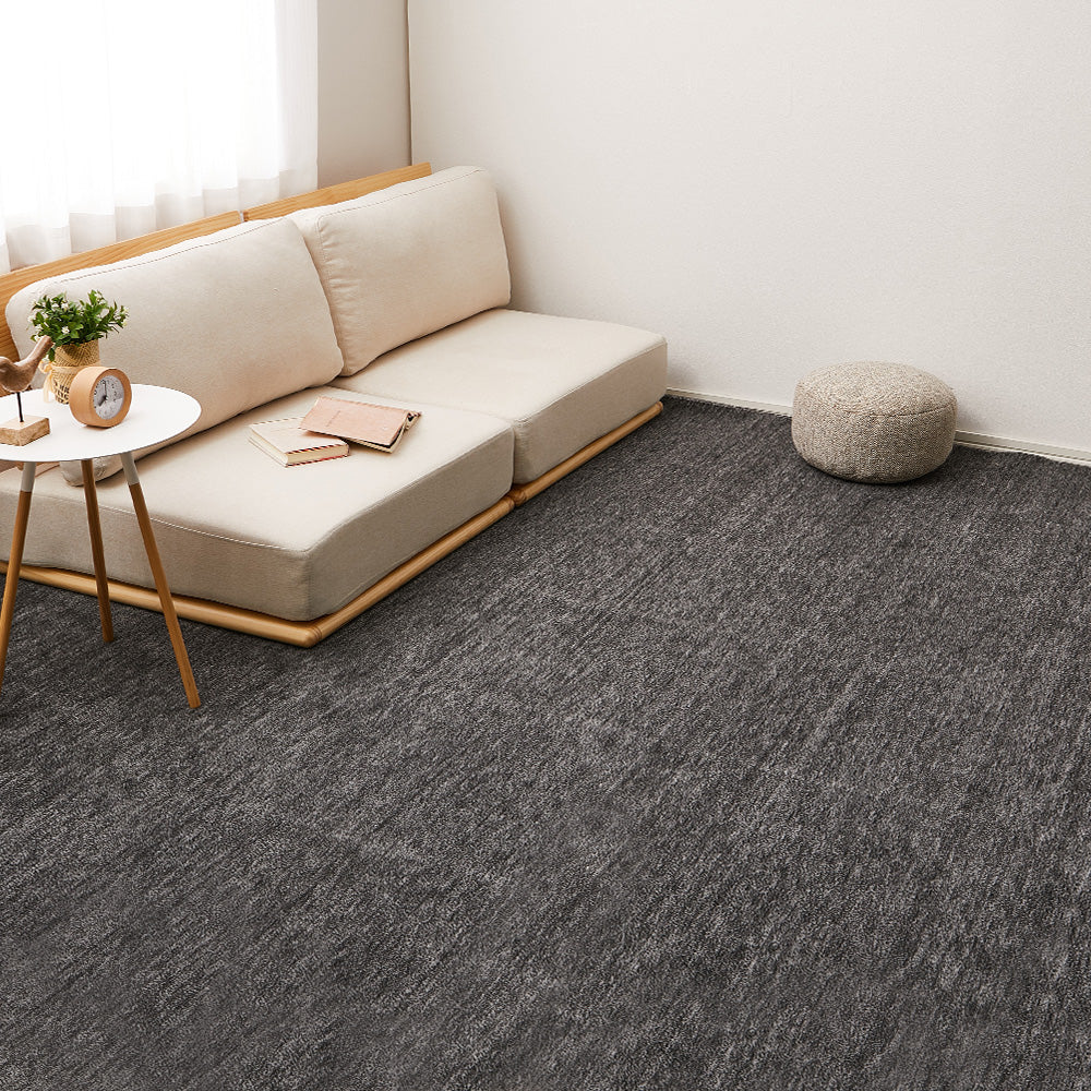 ペットにやさしい平織カーペット ラウム 191×191cm ブラック 【直送品】 返品・キャンセル・他商品と同時購入は不可